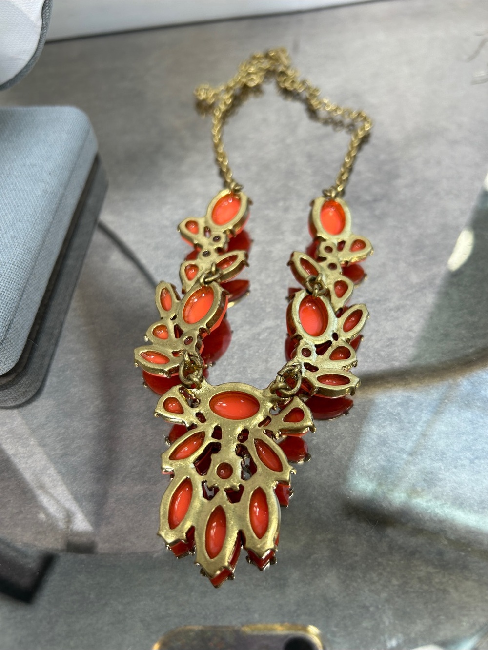 J. Crew Bright Orange Statement Necklace - Picture 6 of 6